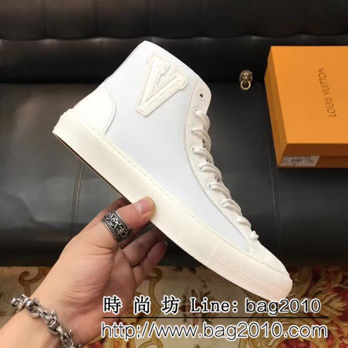 路易威登LV 專櫃新款 荔紋皮高幫休閒男鞋 8FX1746